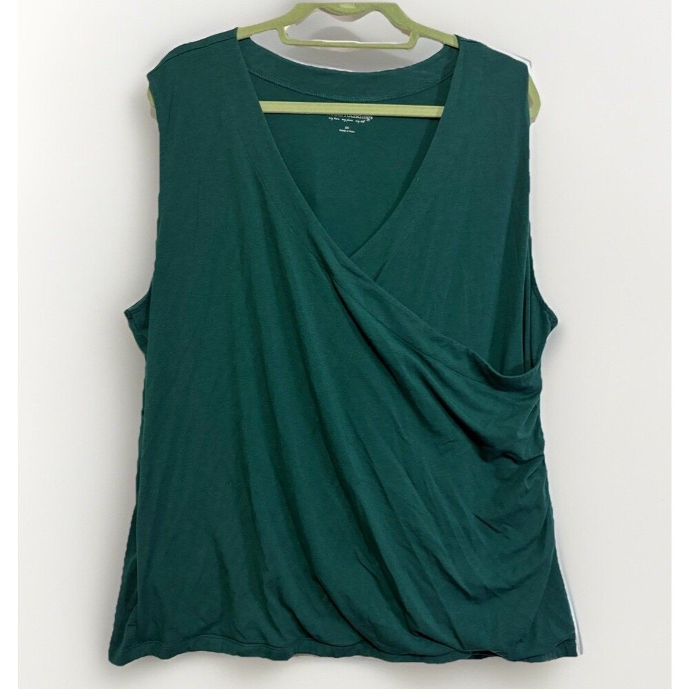 Soft Surroundings Alyssa Knit Tank Top 3X Dark Green Sleeveless Modal Blend